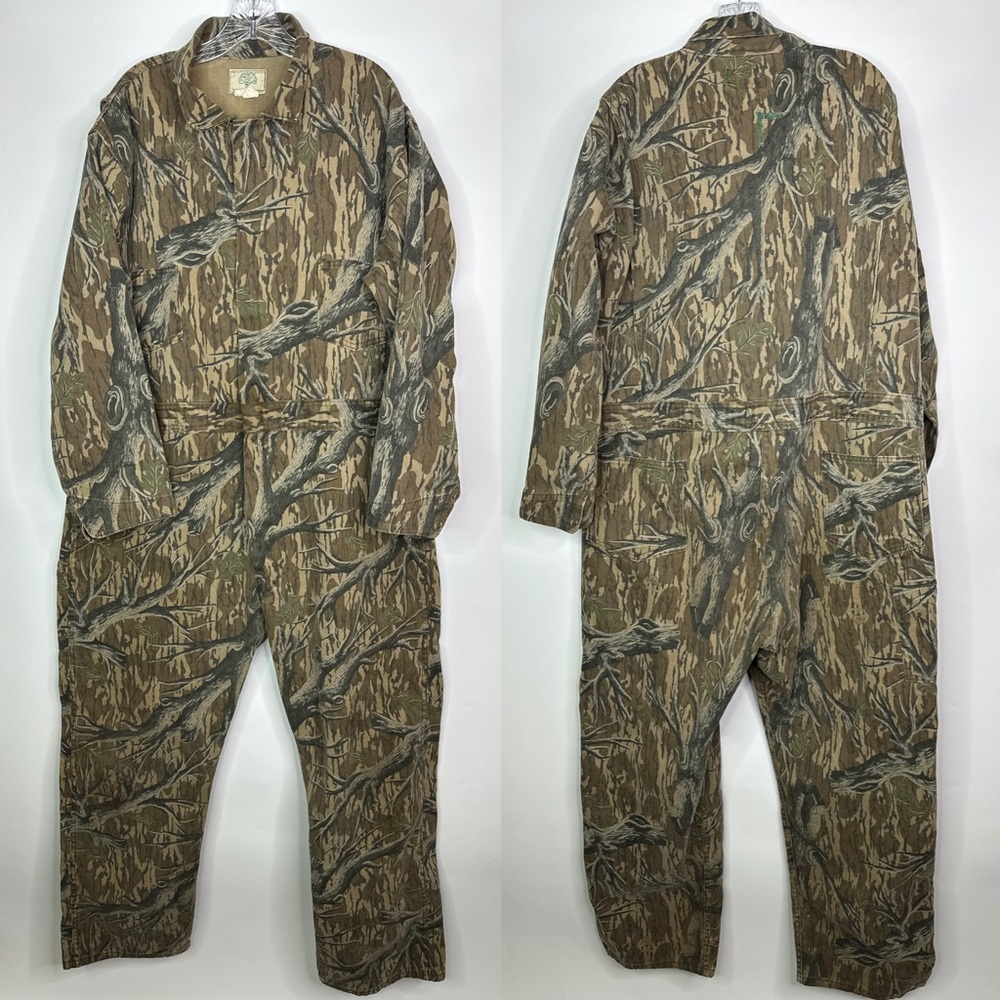 Vintage Mossy Oak Full Foliage Camo Coveralls Size 2XL 80s